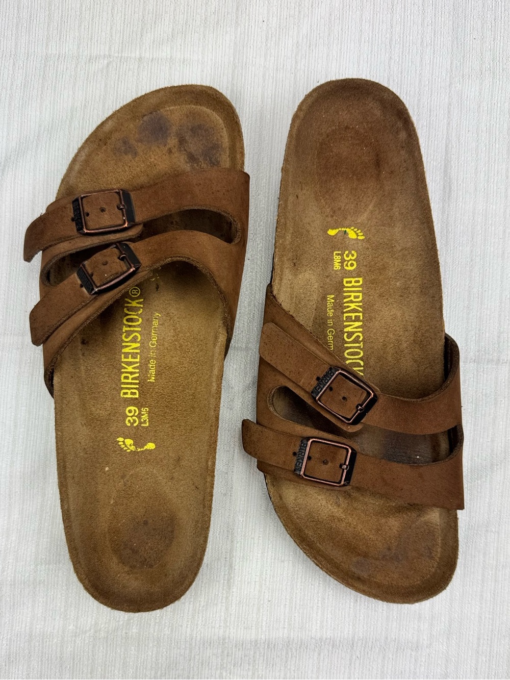 Birkenstock Brown Double-Strap Suede Sandals